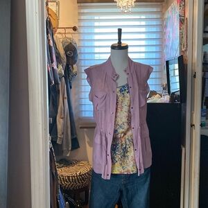 2 for 1 sheer violet vest and floral tank